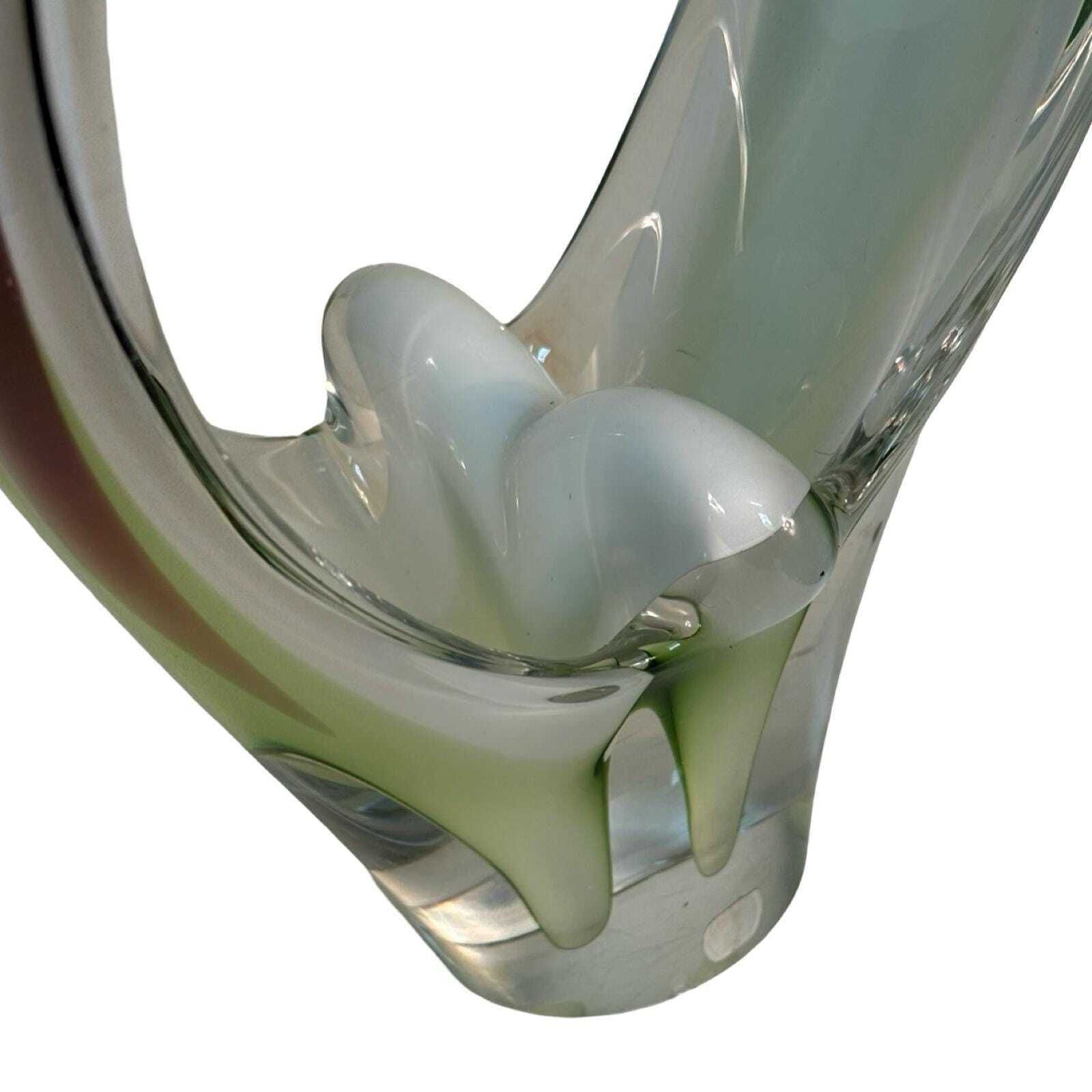 Paul Kedelv For Flygsfors Glass Art Sculpture Solid Glass, Signed Sweden, Ca. 1950 Vase Model 'Coquille' photo 238.0