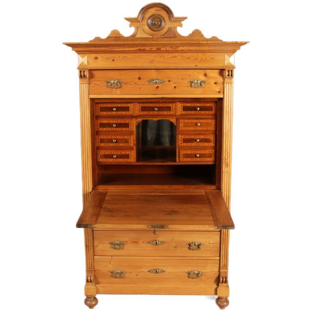 Antique Secretaire In Softwood, 1880 photo Furniture