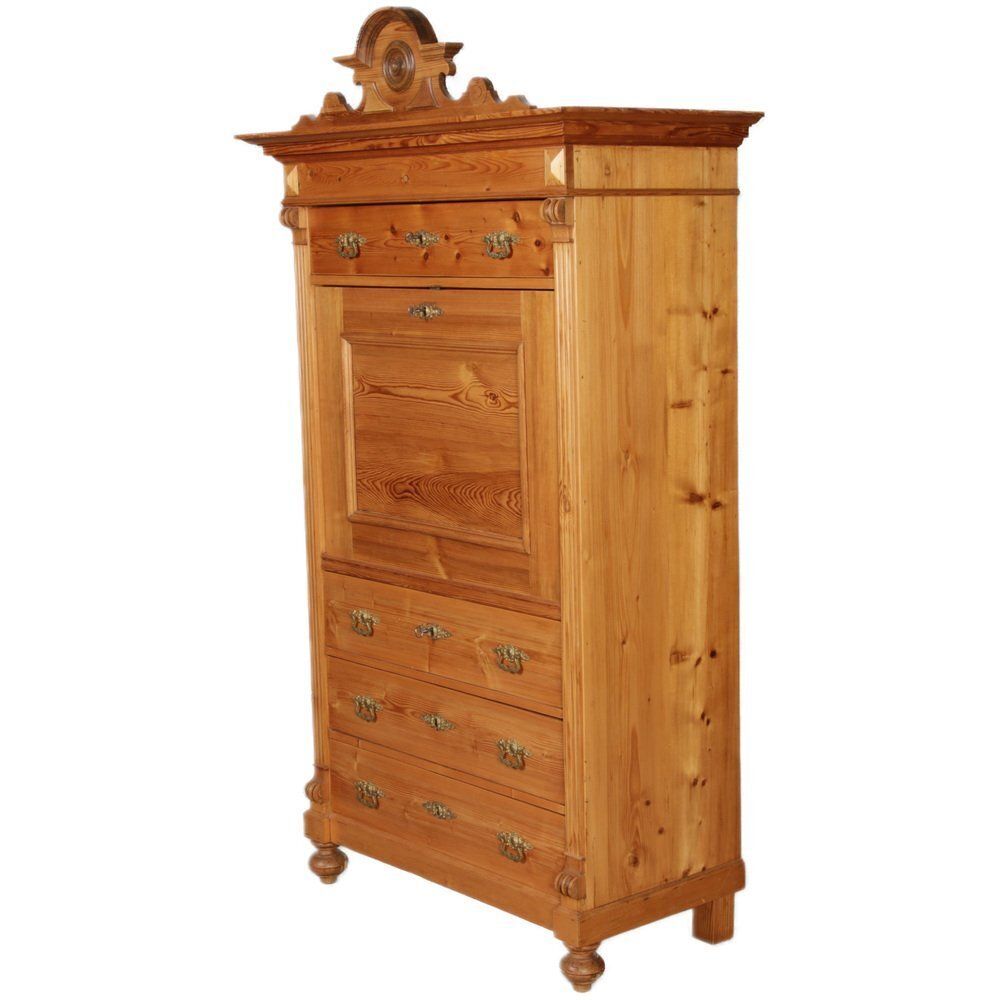 Antique Secretaire In Softwood, 1880 photo 2085.0
