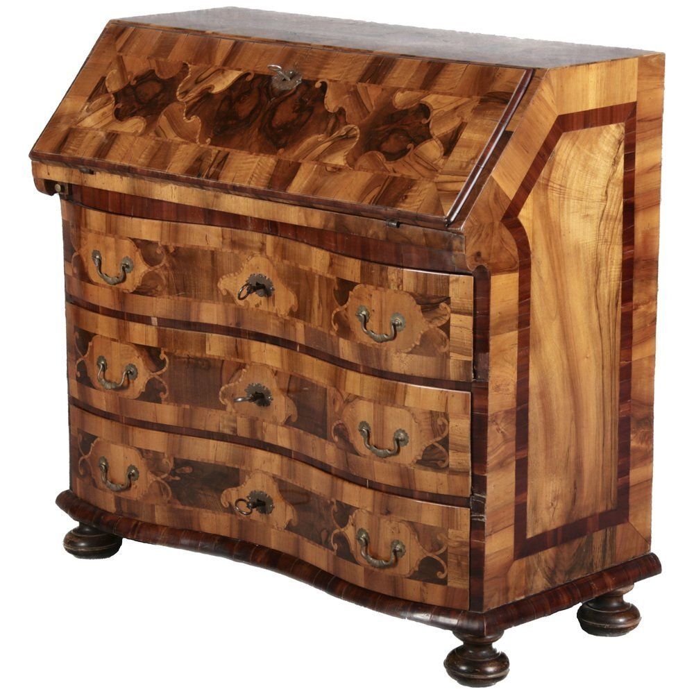 Antique Baroque Secretary In Walnut, 1730s photo for sale