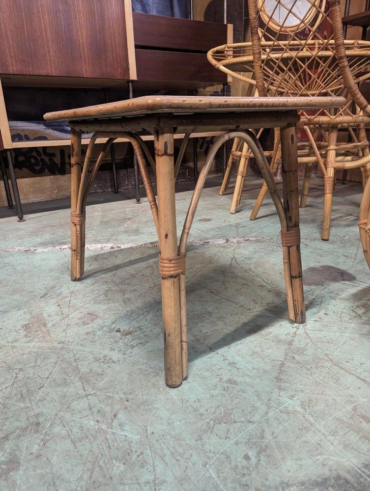 Vintage Rattan Auxiliary Table photo for sale