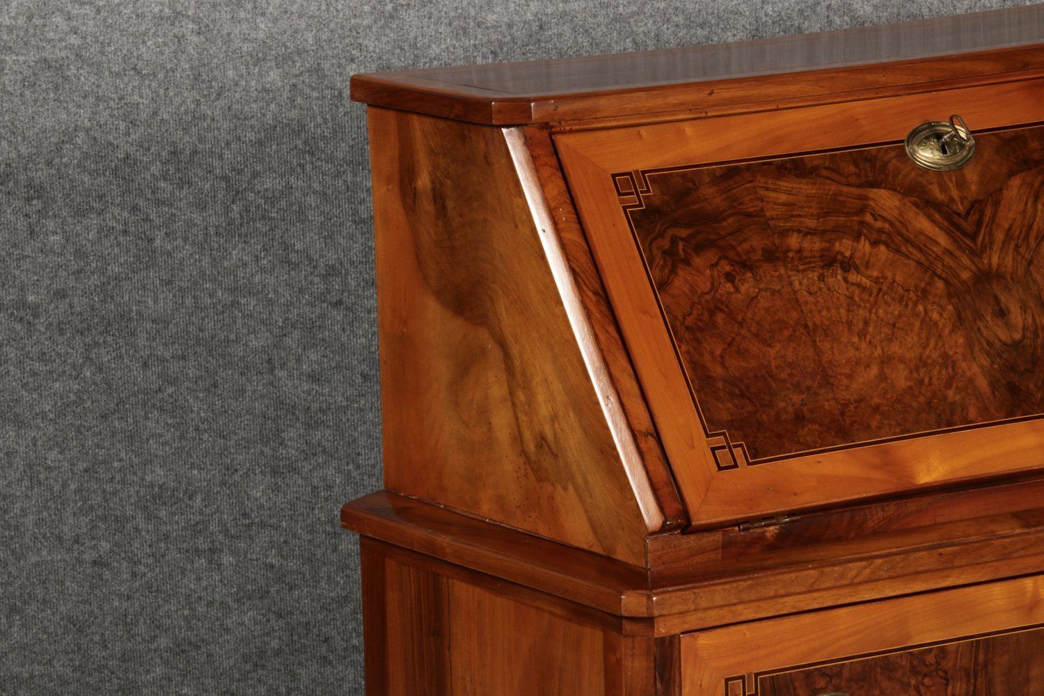 Antique Louis Seize Secretary In Walnut And Cherry, 1800 photo vinterior