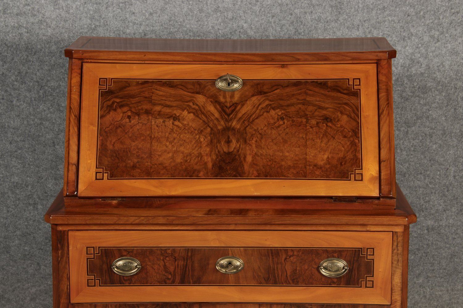 Antique Louis Seize Secretary In Walnut And Cherry, 1800 photo vintage