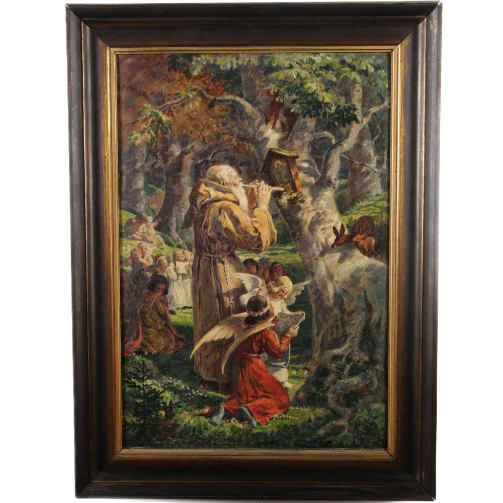 Thomas Riss, Forest Devotion, 1910, Oil Painting, Framed