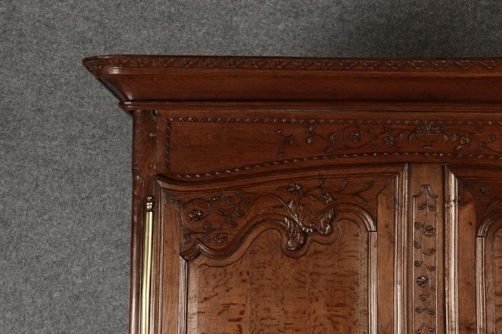 Antique Baroque Cabinet In Oak, 1820 photo vintage