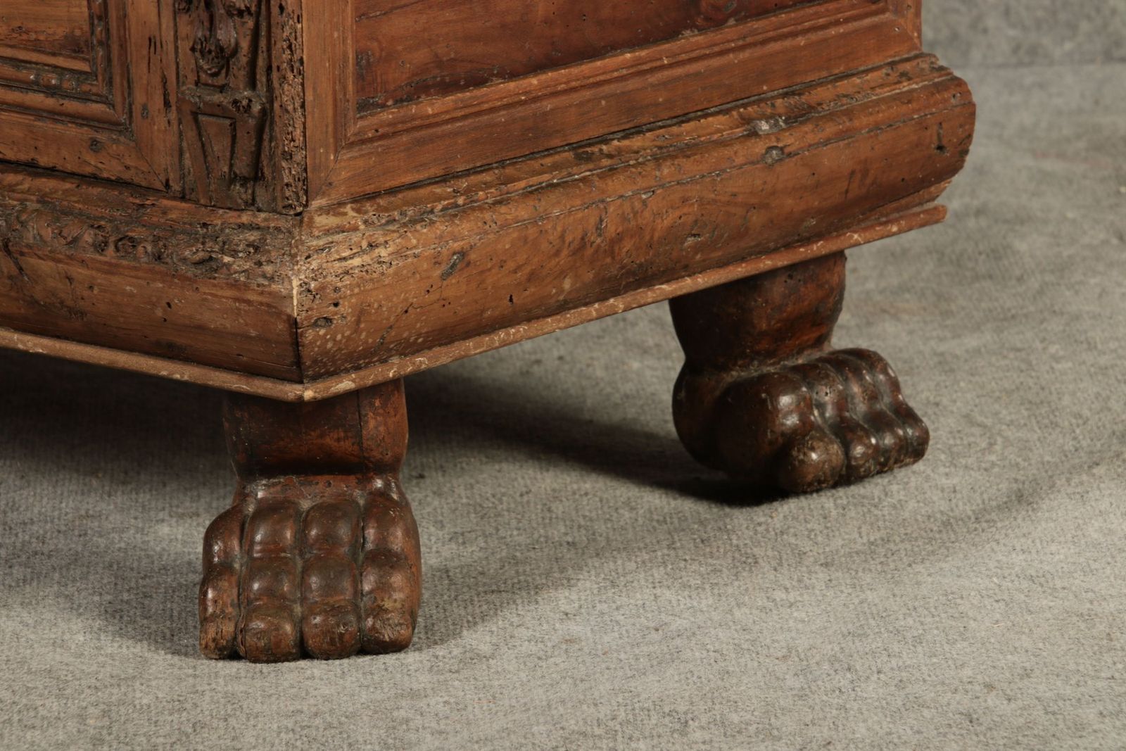 photo for sale Antique Italian Cassone Renaissance Chest In Walnut, 1700