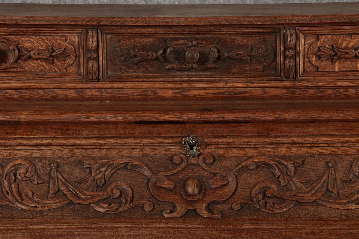 photo furniture Antique Secretary Desk With Carved Oak, 1881