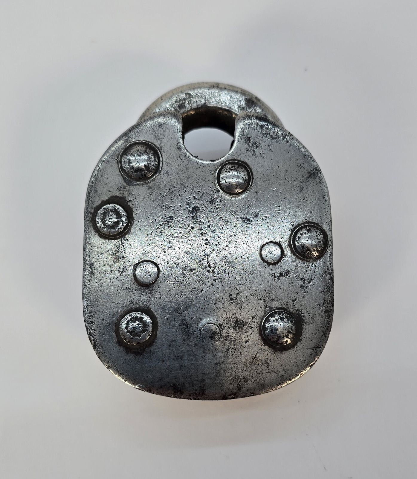 An Industrial Era 1930s Insurance Six Leaver Steel Padlock photo 145.0