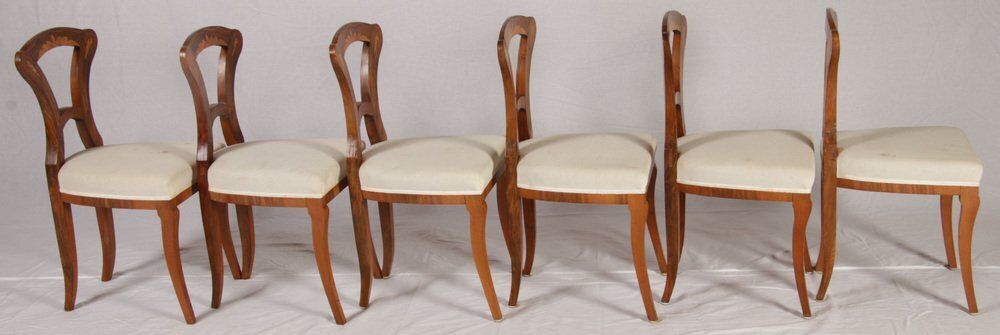 photo vinterior Antique Biedermeier Chairs, Vienna, Austria, 1820s 1830s, Set Of 6