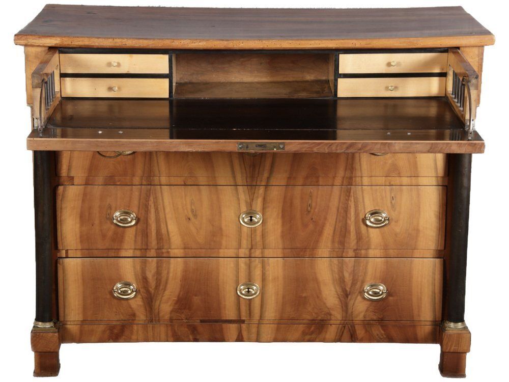 Antique Empire Writing Chest Of Drawers In Walnut, 1810s photo 2640.0