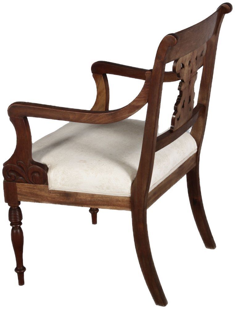 Antique English Regency Biedermeier Armchair In Mahogany, 1840 photo for sale