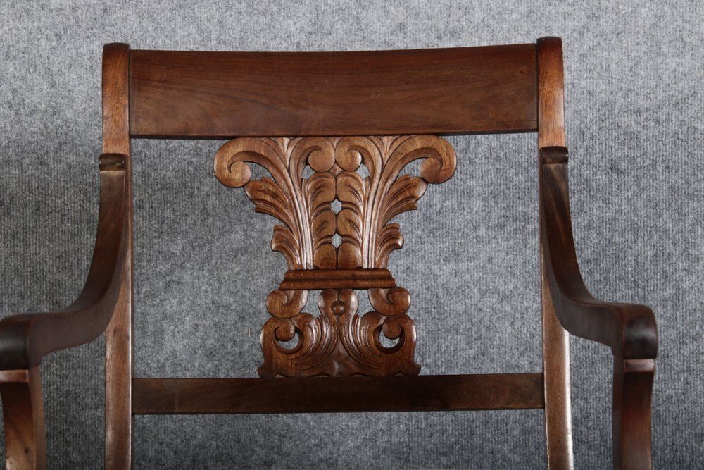Antique English Regency Biedermeier Armchair In Mahogany, 1840 photo Furniture