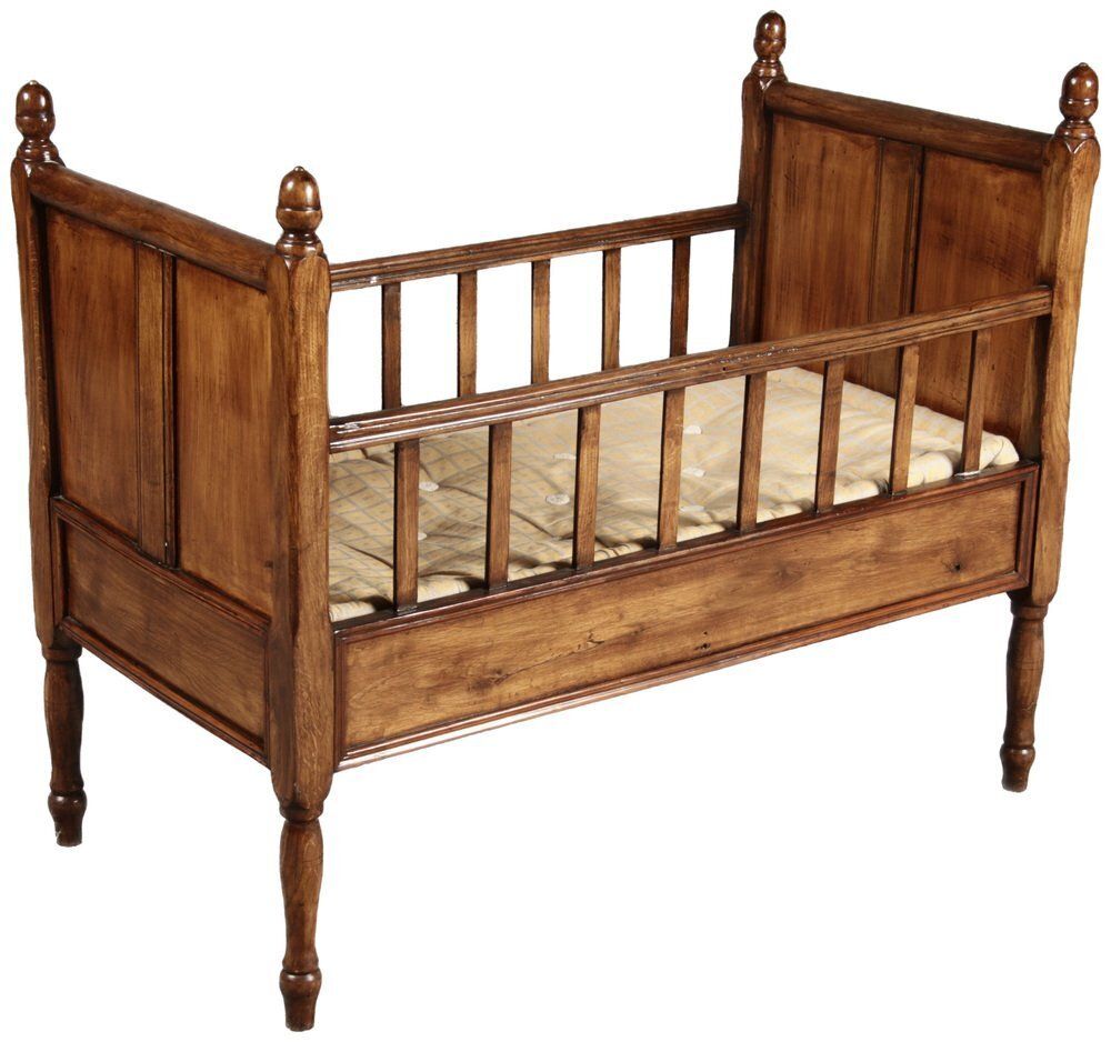 19th Century Biedermeier Walnut Childrens Bed Doll Bed, 1830s