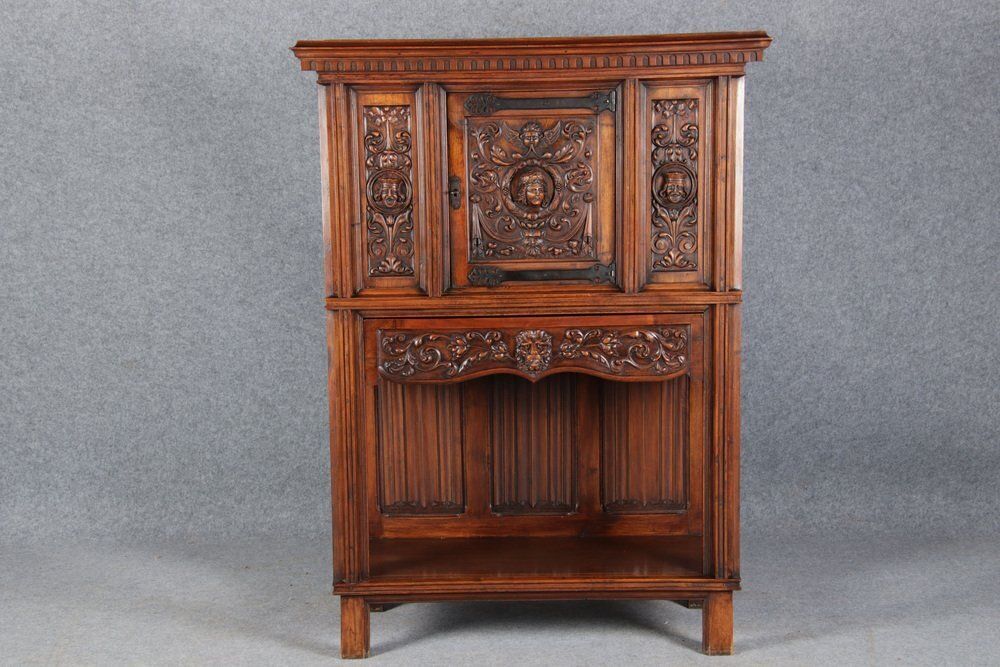 Antique Historicism Cabinet With Lions, 1900s photo Furniture