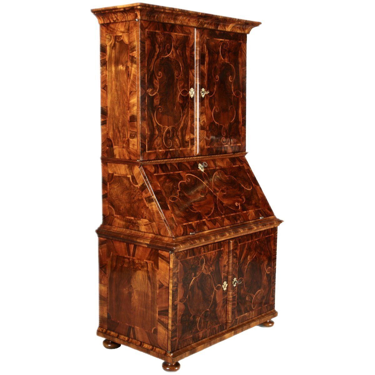Baroque Secretary Walnut With Inlays, 1740s photo furniture