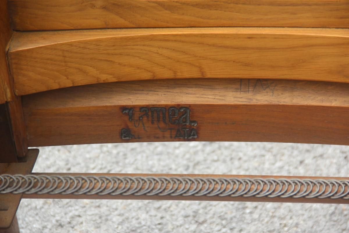 photo for sale Midcentury Italian Design Reclining Chestnut Armchair 1950s Shaped Paolo Buffa