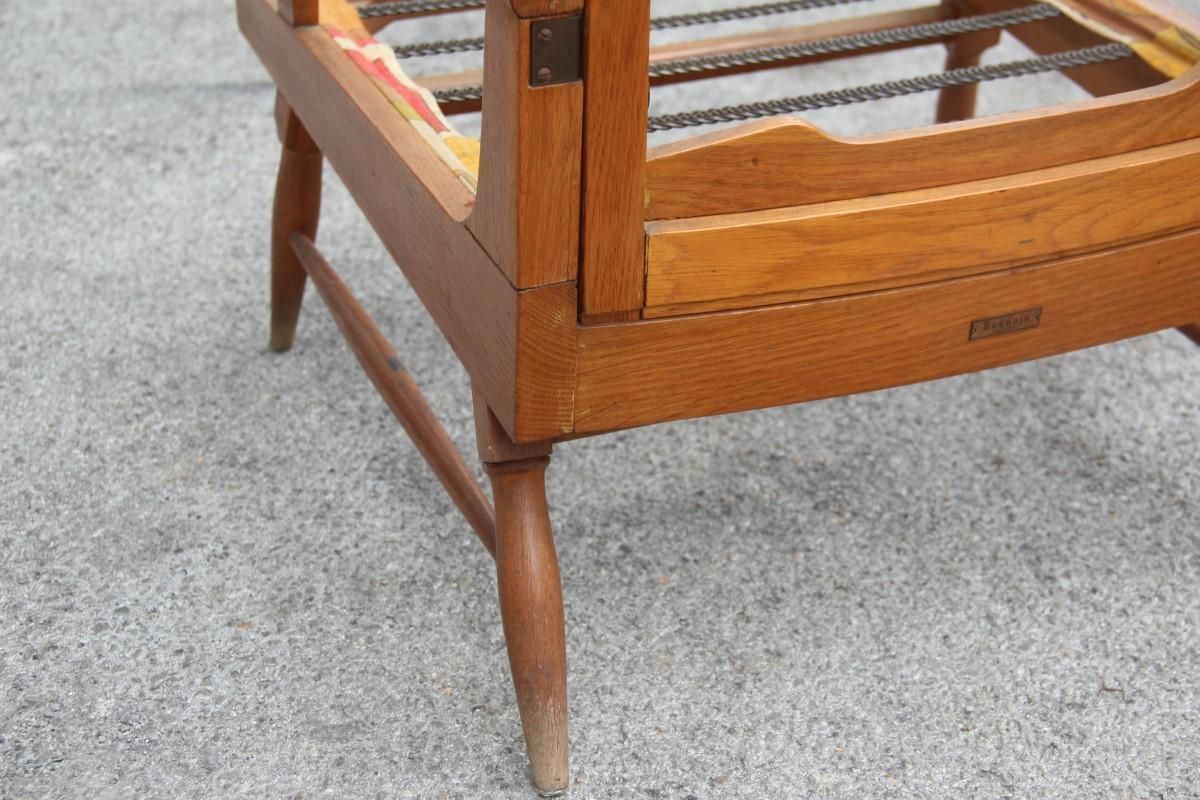 1800.0 Midcentury Italian Design Reclining Chestnut Armchair 1950s Shaped Paolo Buffa photo
