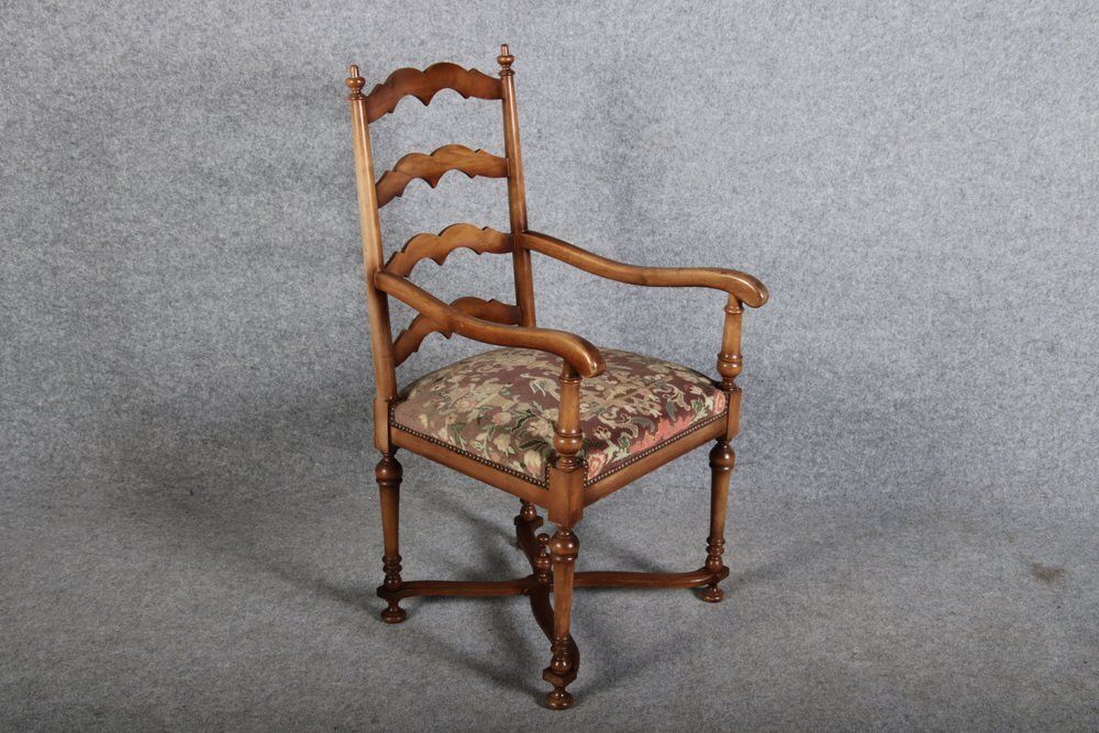 photo furniture Vintage Baroque Style Armchair In Walnut, 1940
