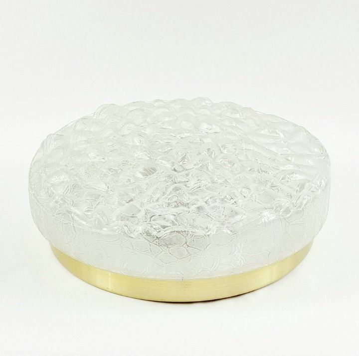Large Mid Century Modern Murano Ice Glass Ceiling Light From Doria, Germany, 1960s photo for sale