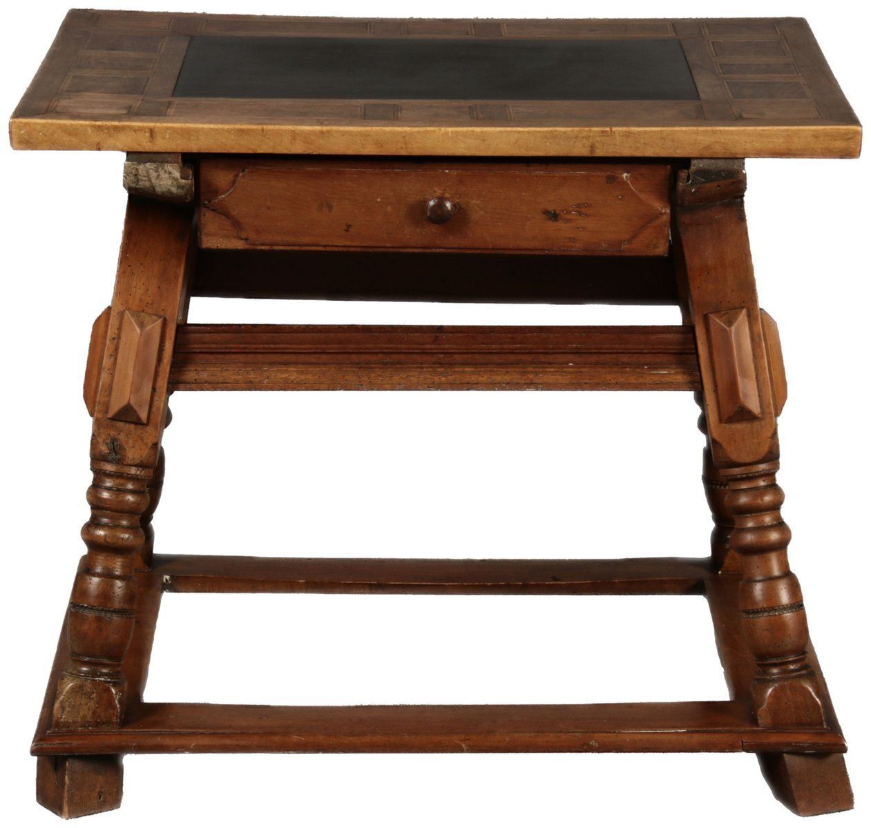 Small Antique Boatmans Table In Walnut With Inlays, 1800