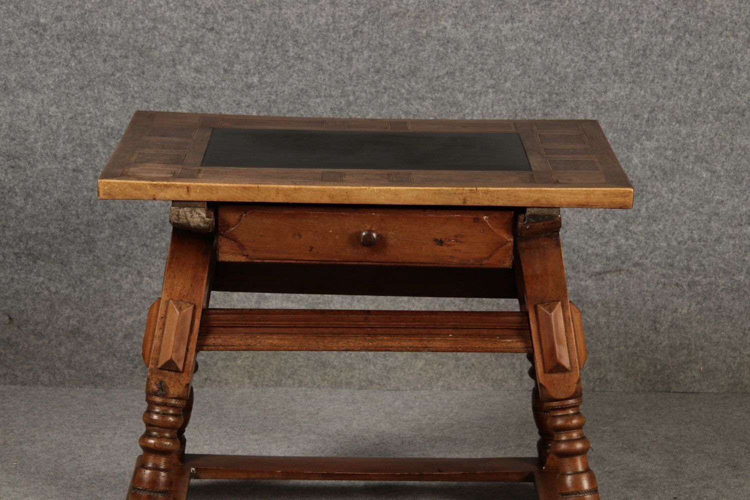 photo furniture Small Antique Boatmans Table In Walnut With Inlays, 1800