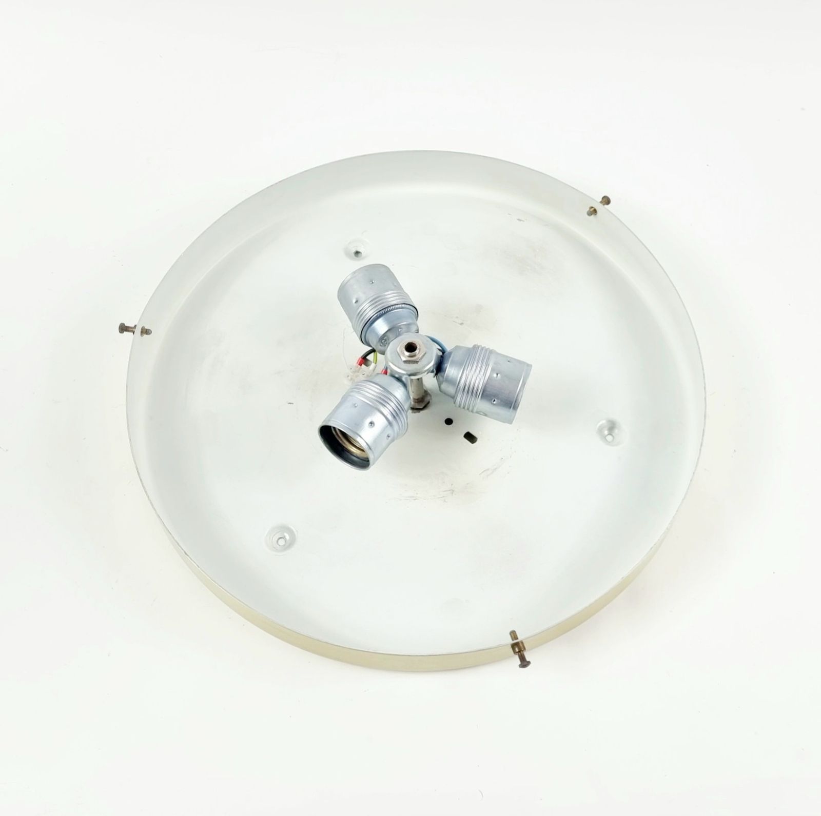 photo for sale Large Mid Century Modern Murano Ice Glass Ceiling Light From Doria, Germany, 1960s
