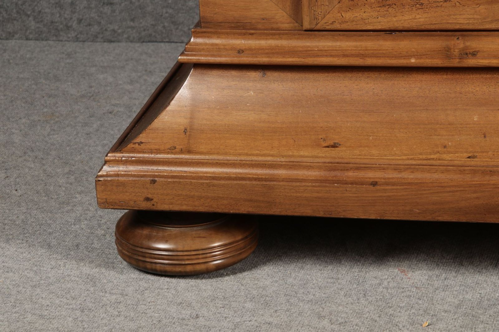 3640.0 18th Century Baroque Walnut Nose Half Shaft Cabinet, 1750s photo
