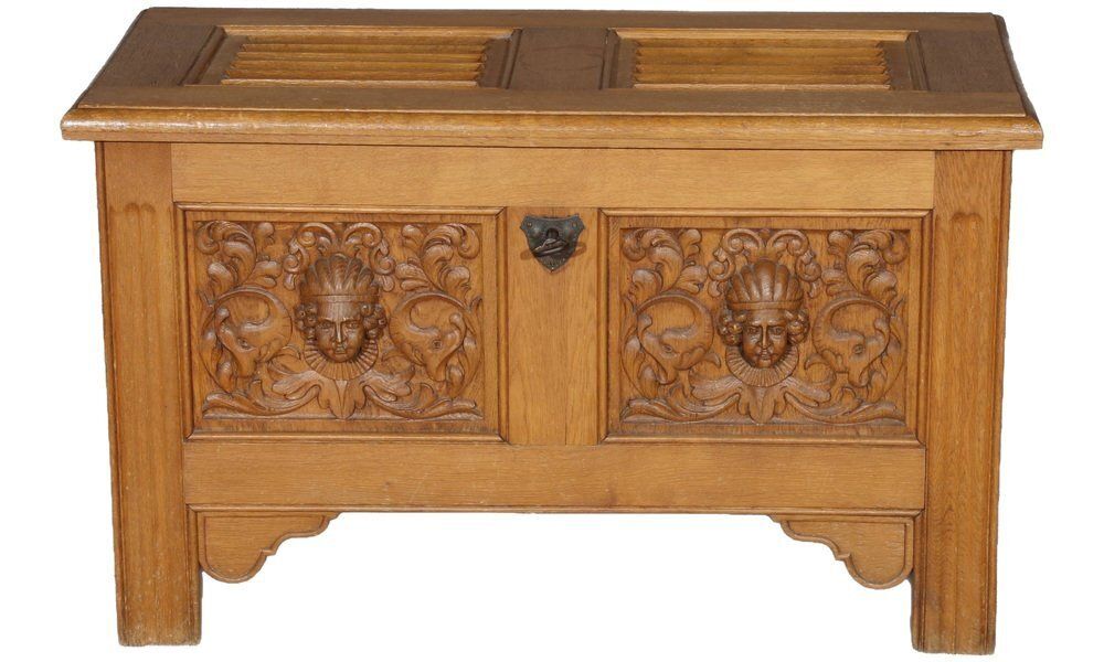 Renaissance Style Chest In Oak, 1940s