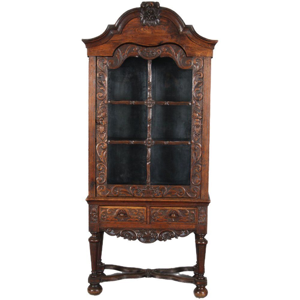 19 Century Baroque Showcase In Oak, 1800s