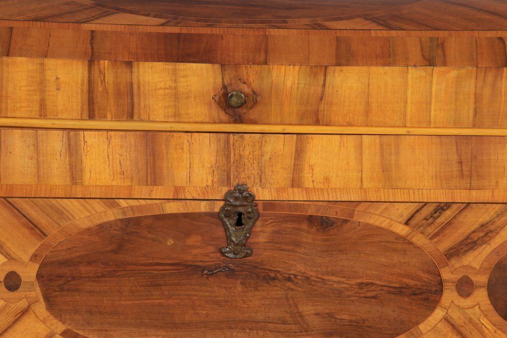 1641.0 Antique Biedermeier Chest With Walnut Inlay, Early 19th Century photo