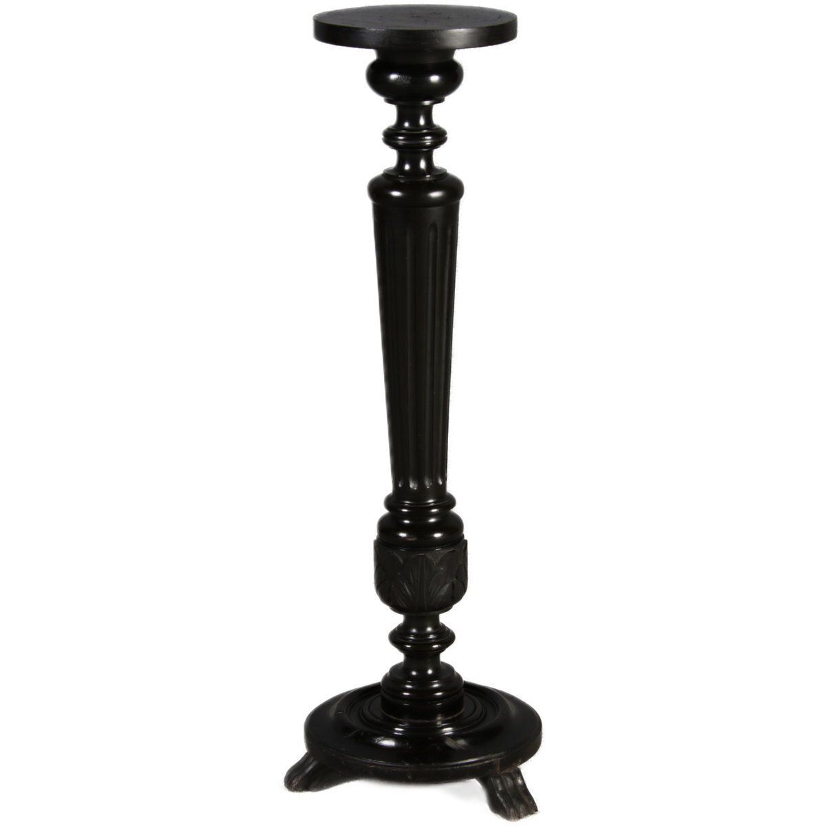 Antique Historicist Floral Column In Black, 1880