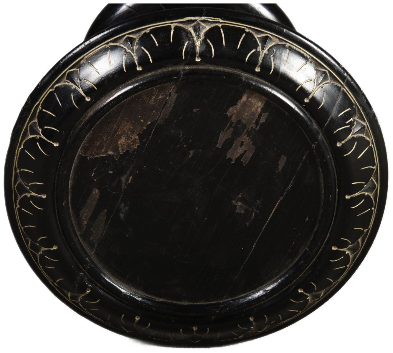 photo furniture Antique Art Nouveau Floral Column In Black Gold, 1900