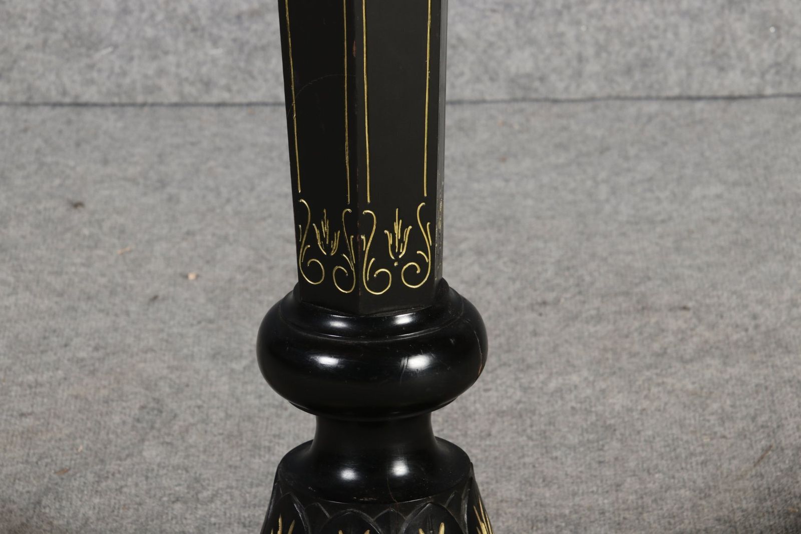 photo buy Antique Art Nouveau Floral Column In Black Gold, 1900