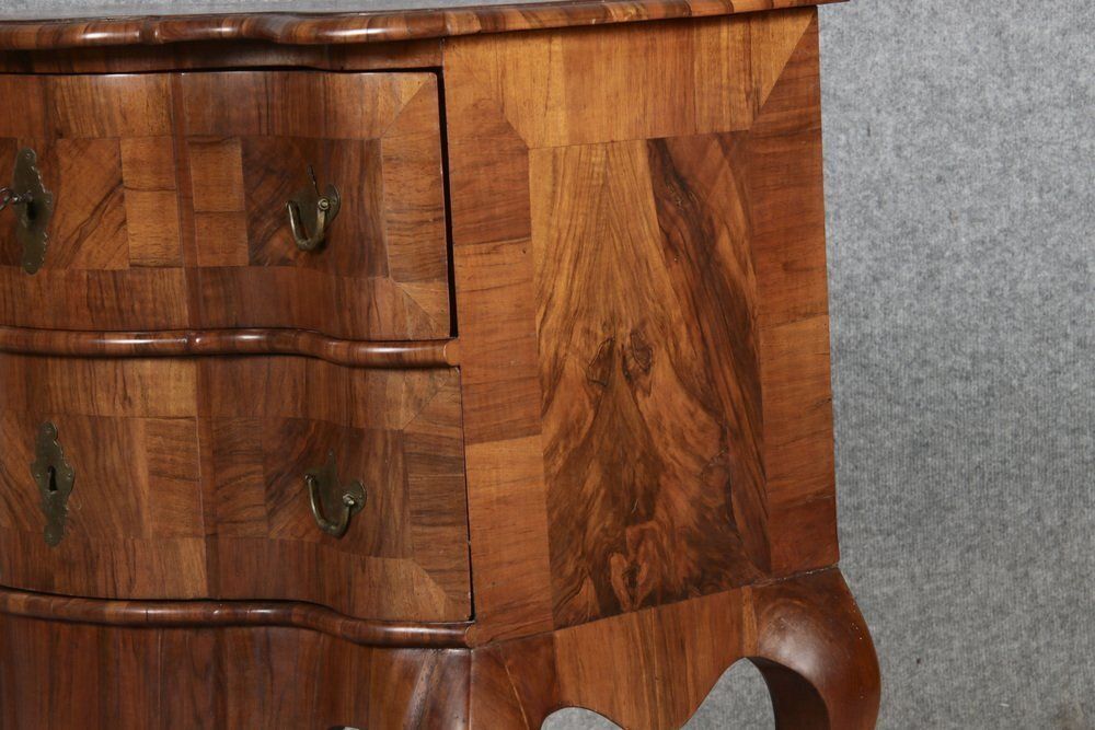 Furniture Small Baroque Chest Of Drawers In Walnut, 1750s photo