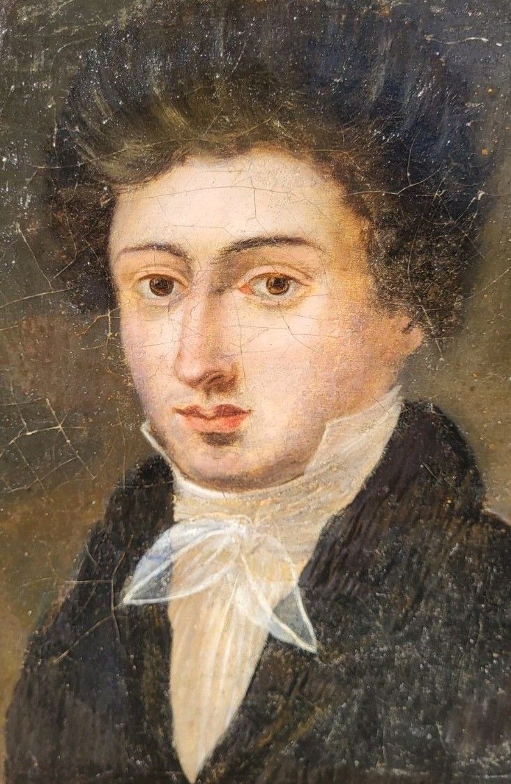 Antique Painting. Portrait Of Bourgeois Man Oil Painting On Canvas. photo buy