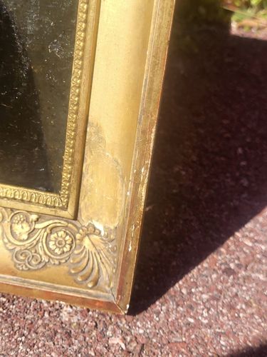 19th Century School. Portrait Of Man. Oil Painting On Canvas Marouflé On Cardboard Signed photo vintage