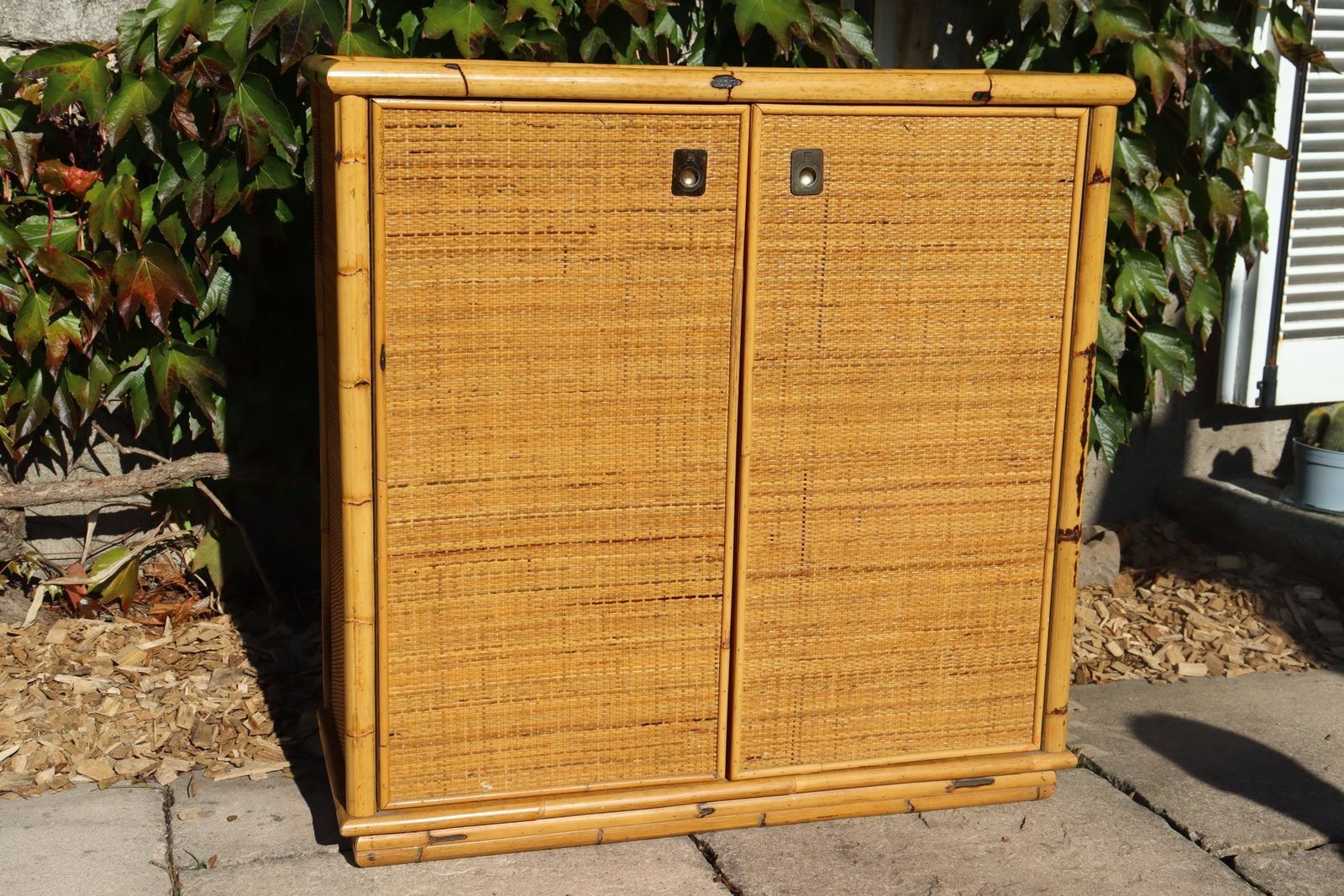 Rattan 2 Door Buffet From Dal Vera, 1970s photo for sale