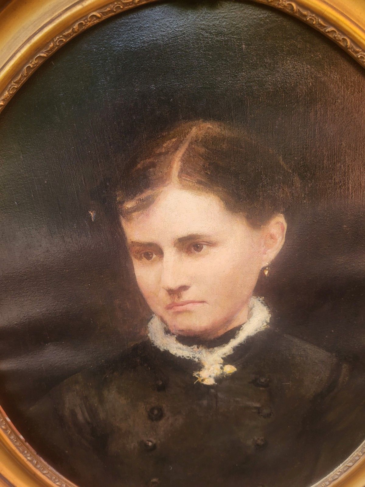 photo buy French School Portrait Woman. Oil Painting On Canvas.