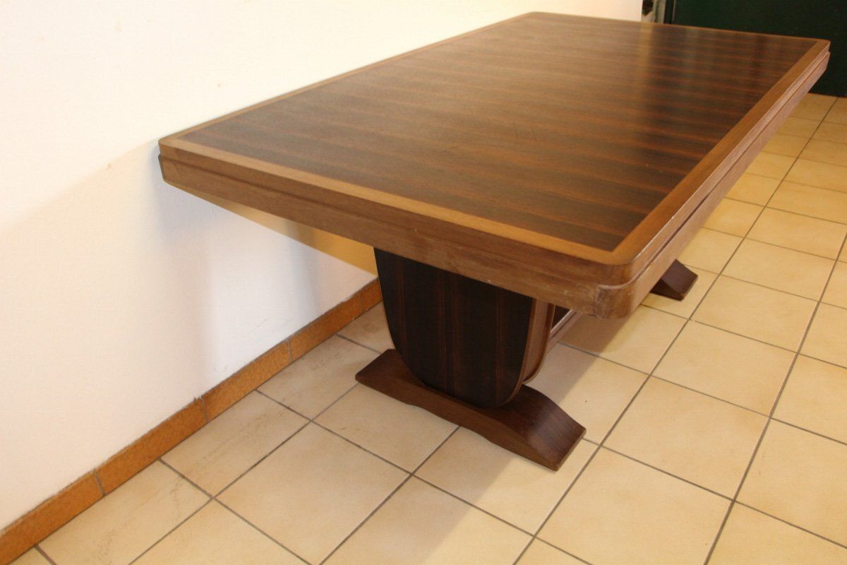 Art Deco Macassar Ebony Dining Table, 1930s photo furniture