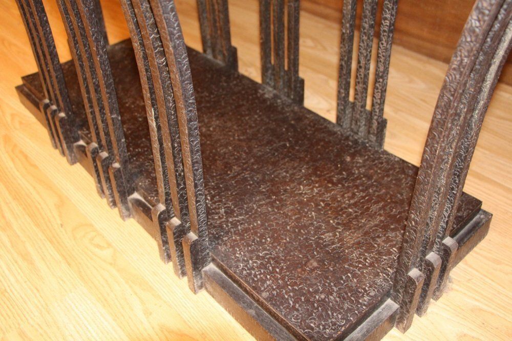 Art Deco Coffee Table In Wrought Iron By Edgar Brandt photo vinterior