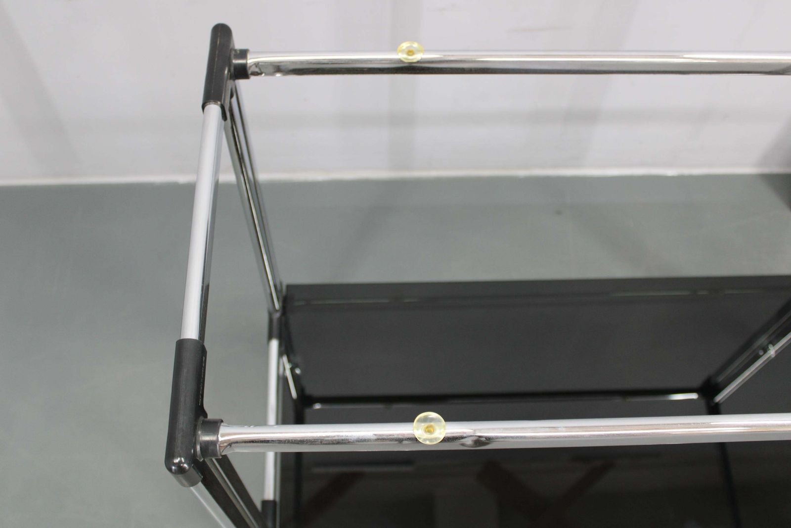 photo buy 1970s Italian Chrome & Smoked Glass Serving Table On Casters