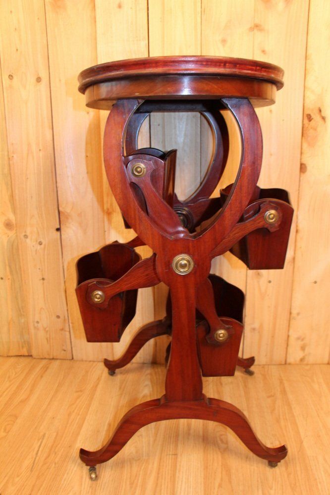 English Revue Door Table In Mahogany, 1890s