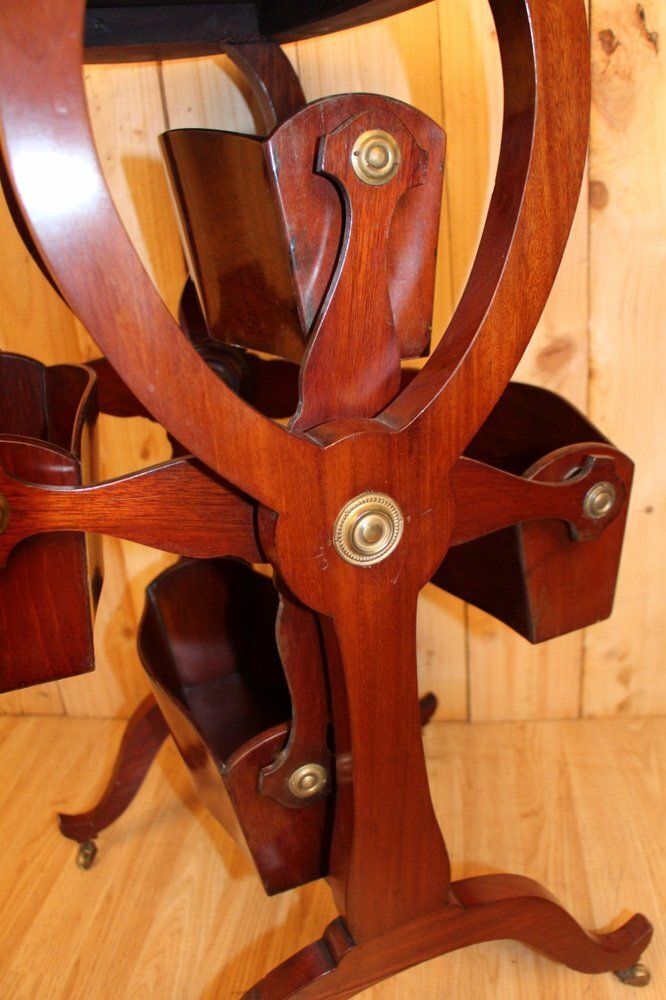 English Revue Door Table In Mahogany, 1890s photo vinterior
