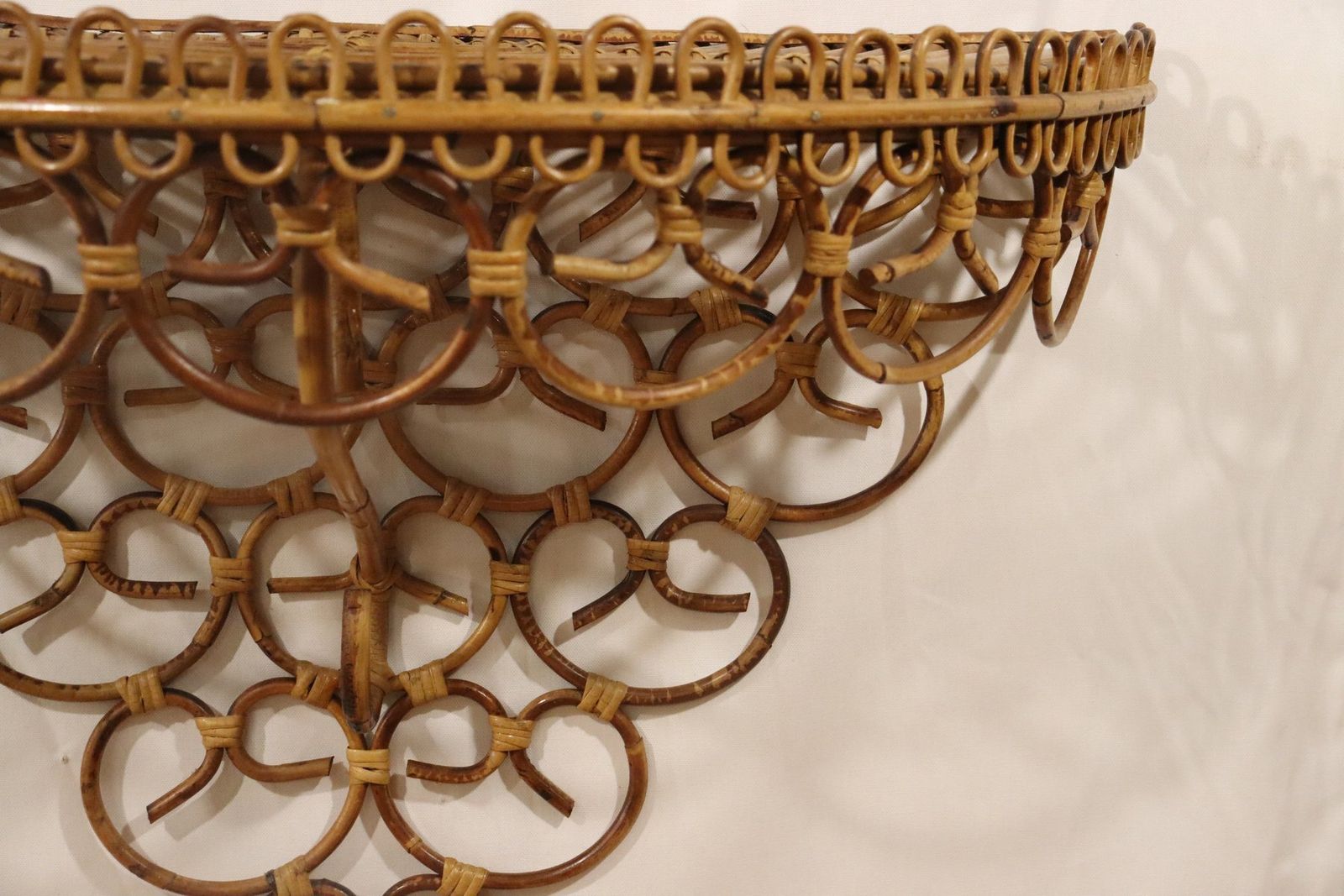 photo furniture Huge Rattan Entrance Mirror And Saddle By Franco Albini, 1960, Set Of 2