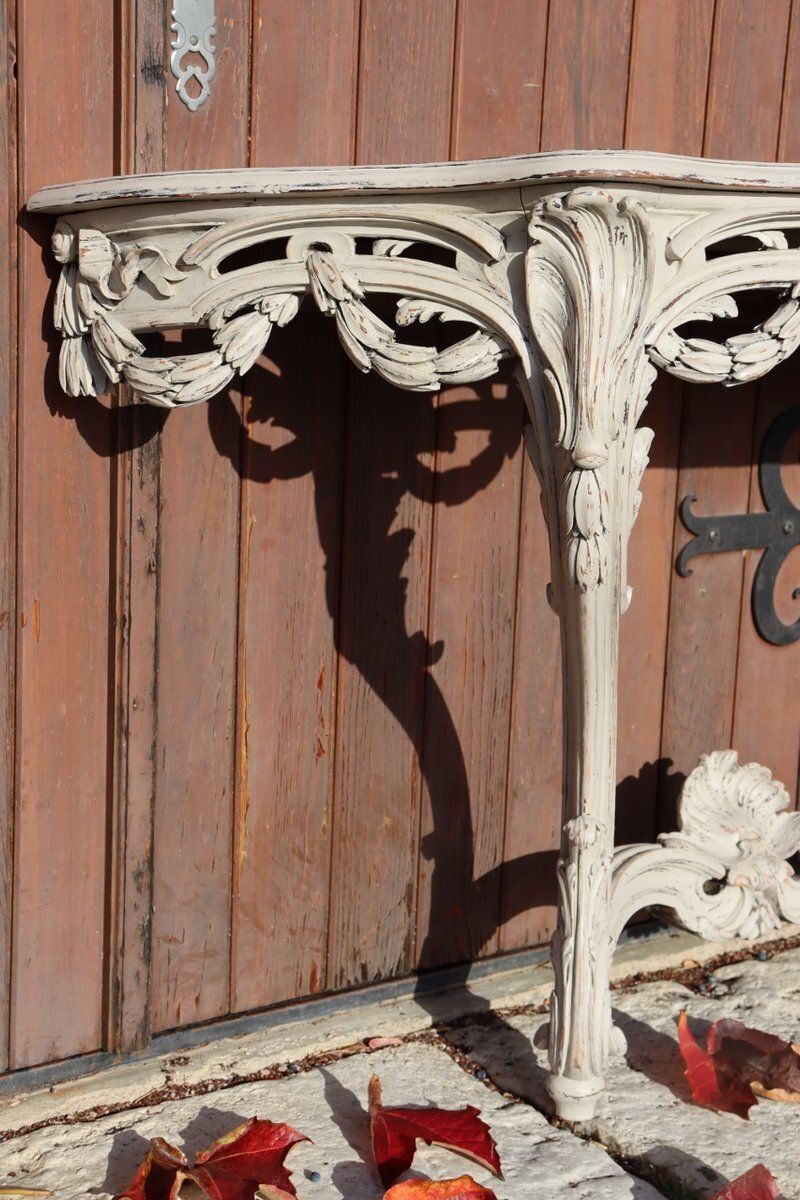 Large 18th Century Carved And Molded Console Table In Walnut And Oak photo buy