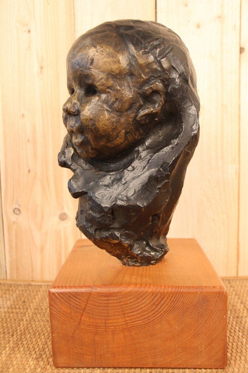 Victor Prouvé, Head Of Child Bronze, Old Jean Prouvé Collection photo buy