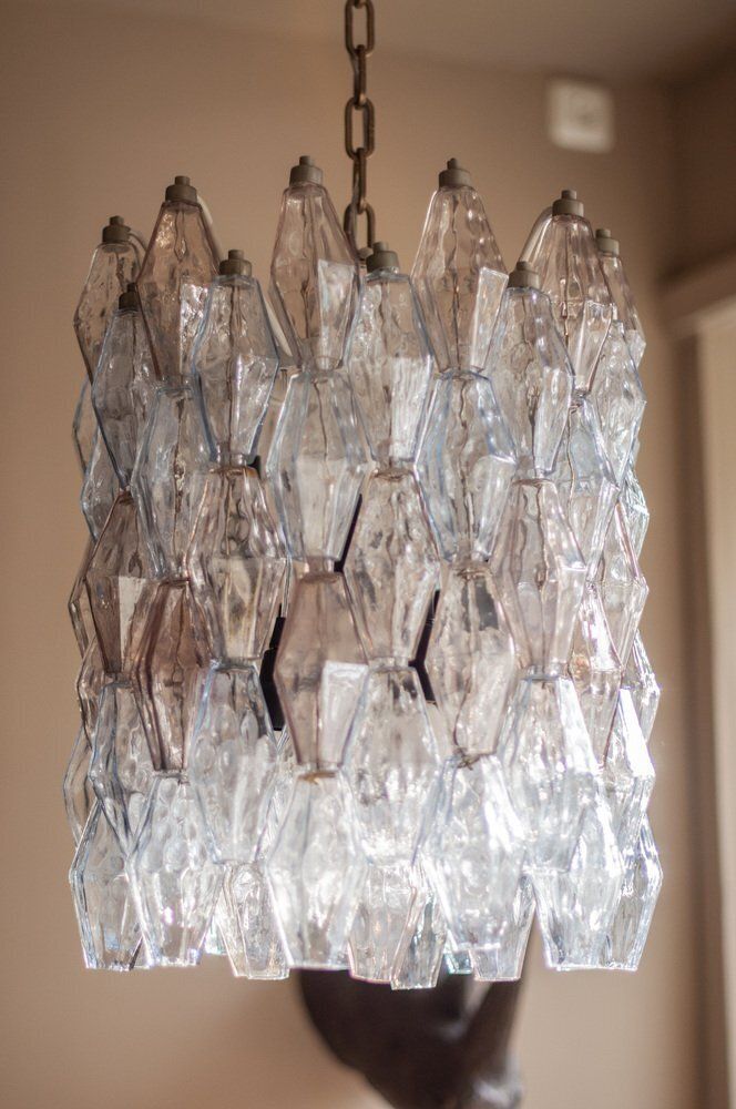 photo for sale Model Poliedri Chandelier By Carlo Scarpa For Venini, 1955