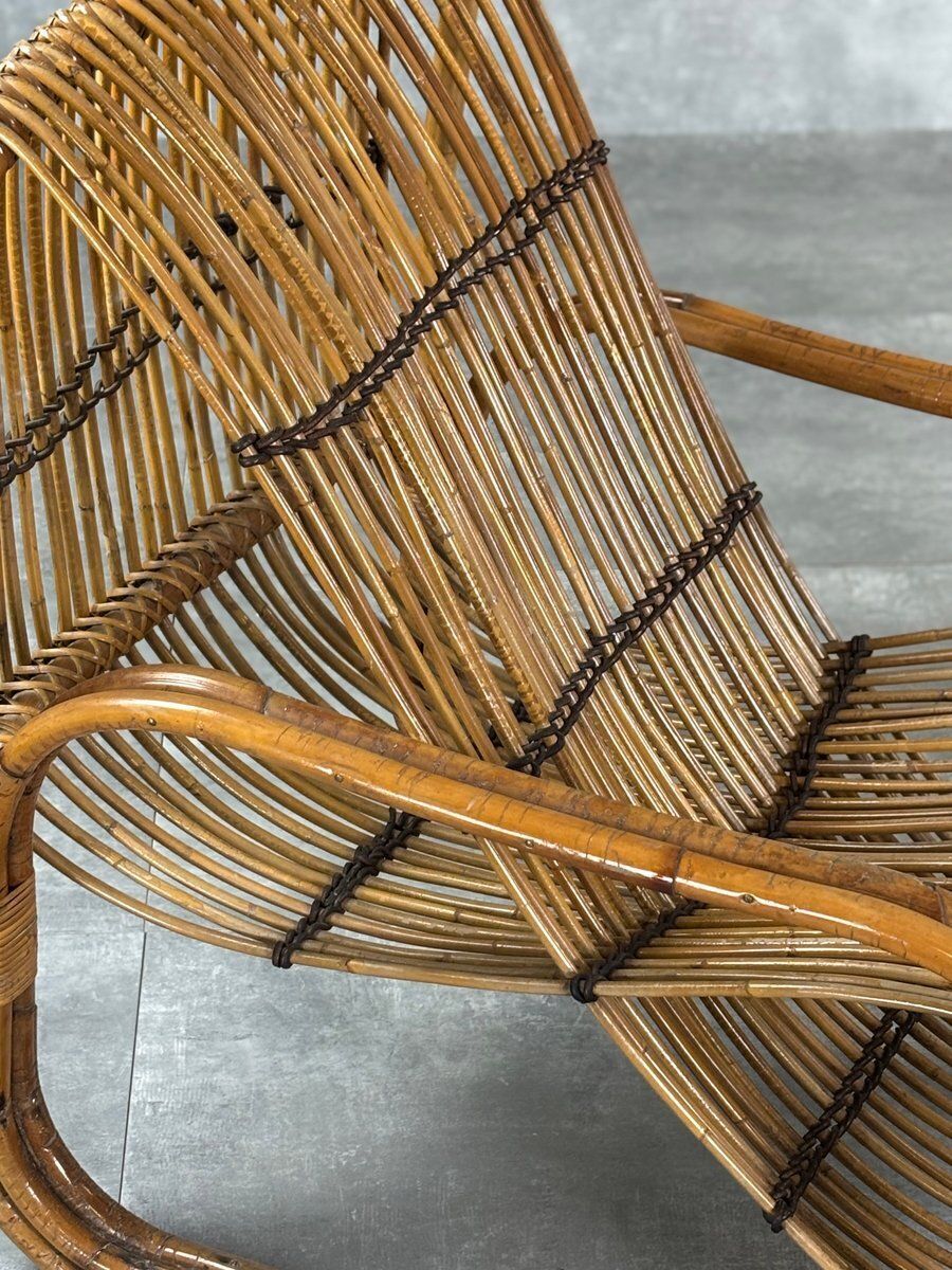 Wicker Lounge Chair Attributed To Raffaella Crespi, Italy, 1960s photo 2157.6