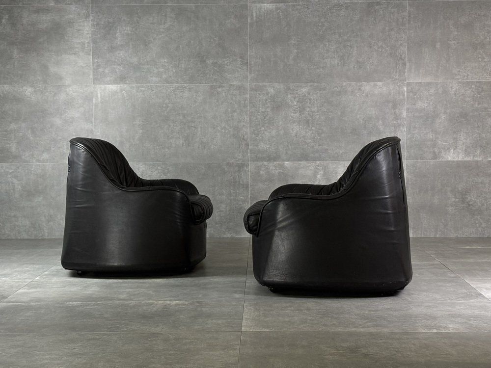 Set Of Ciprea Leather Armchairs By Afra And Tobia Scarpa For Cassina, 1960s photo for sale