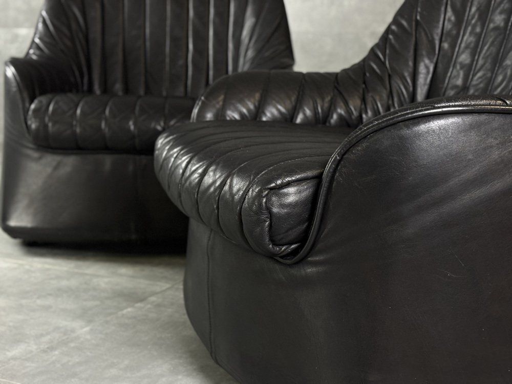 Set Of Ciprea Leather Armchairs By Afra And Tobia Scarpa For Cassina, 1960s photo Furniture